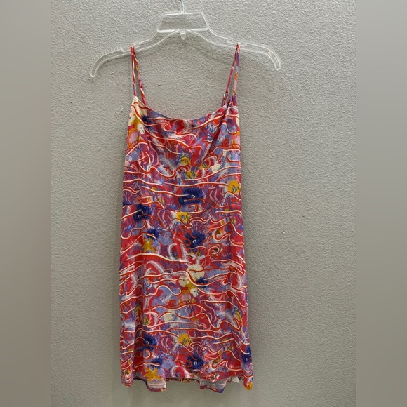 Aritzia Dress Sunday Best Small Mini  Colorful Abstract Print Summer Sleeveless - Picture 1 of 8